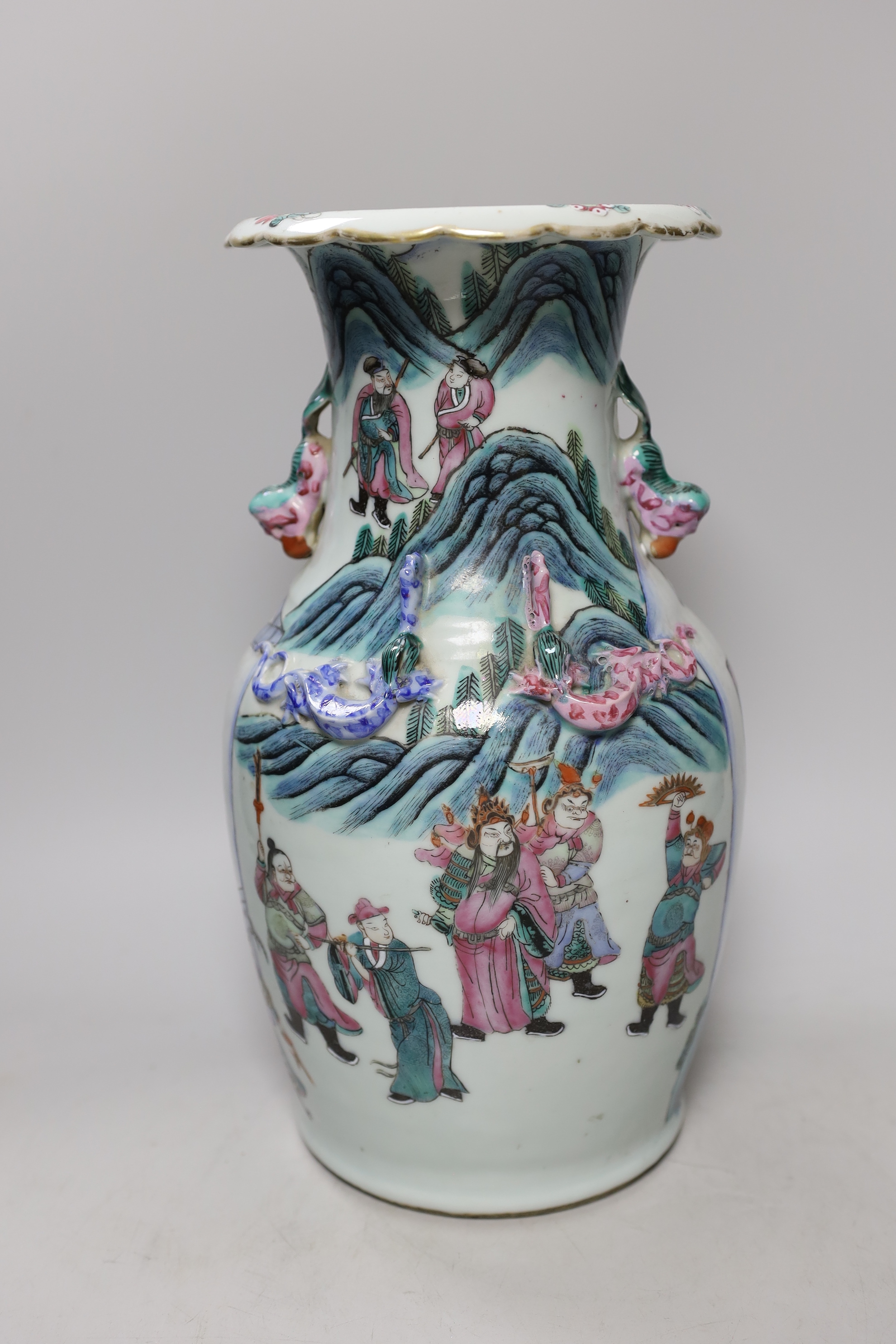 A 19th century Chinese famille rose vase, 34cm